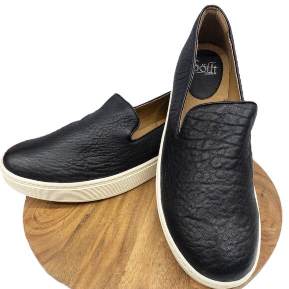 Sofft Somers Slip On Sneaker Loafer Black Leather Comfort Low Top Women 10 M - Picture 3 of 8